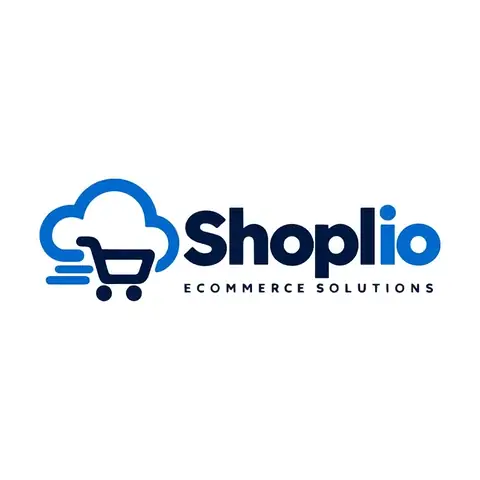 Shoplio ecommerce logo animation with the cart icon sliding in