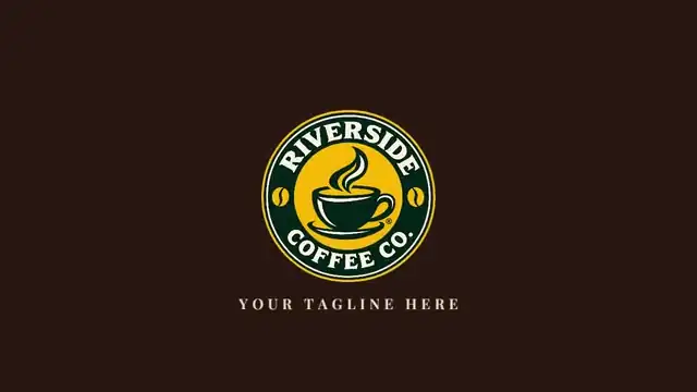 Coffee Swirl intro with creamy steam curling around a coffee shop logo